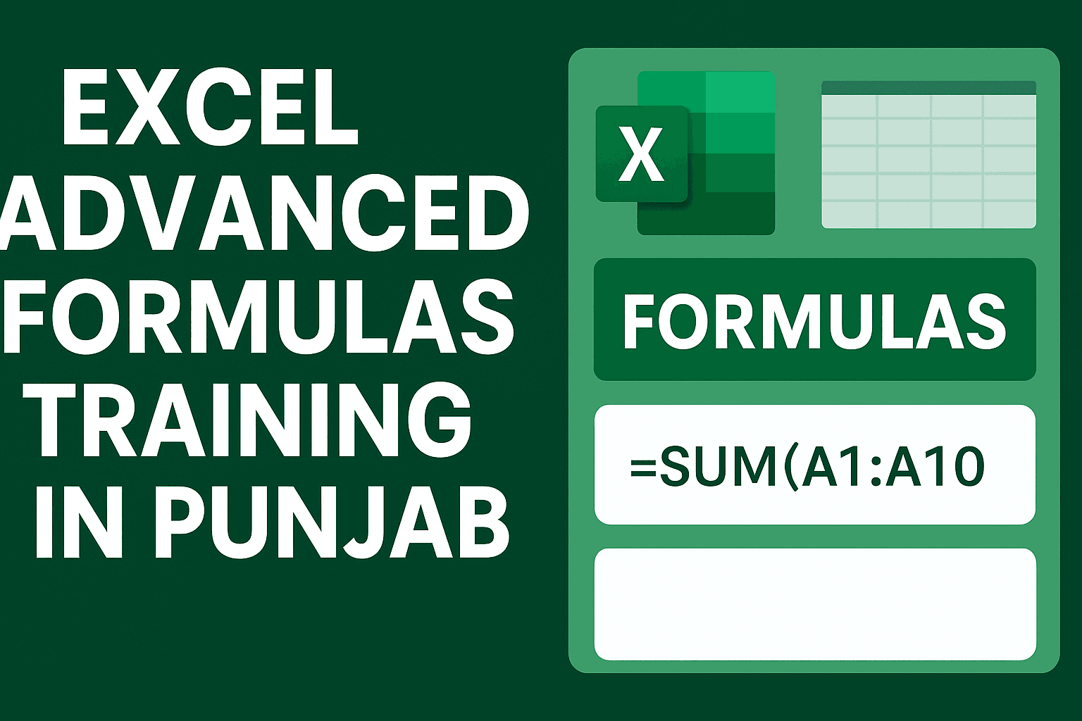 Excel Advanced Formulas Training in Punjab – Learn Excel Skills
